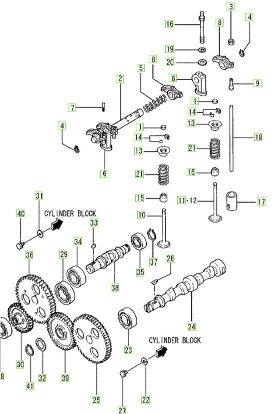 Schéma Soupape moteur Mitsubishi L2E