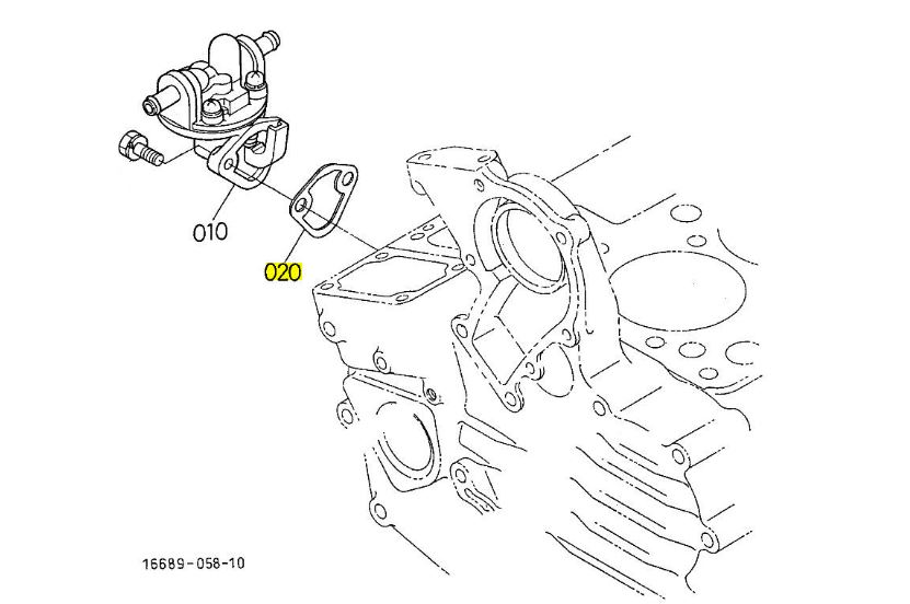 Schéma pompe alimentation Aixam moteur Kubota Z402 et Z482