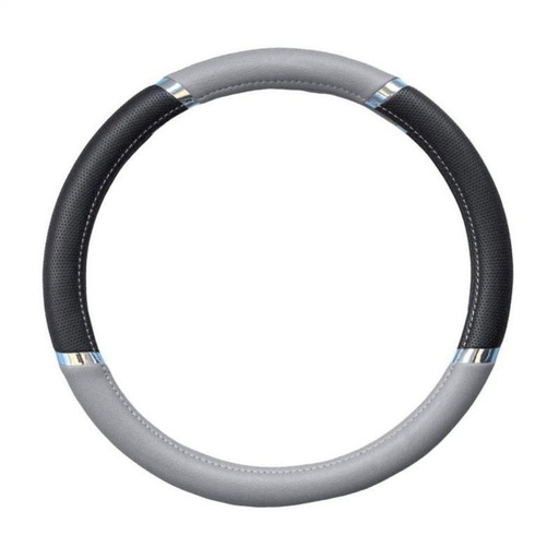 [FZCV02] Grey and black steering wheel cover