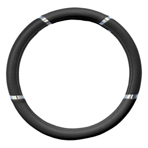 [FZCV04] Black leatherette steering wheel cover